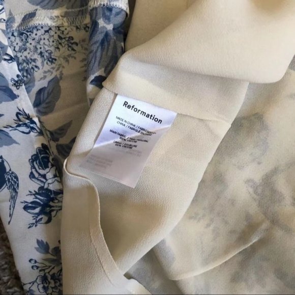 Reformation White and Blue Midi Dress - Picture 6 of 9